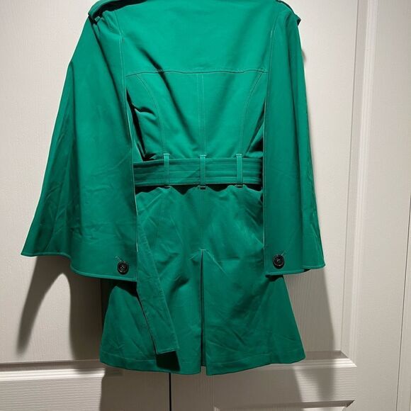 Runway Green DOUBLE BREASTED TRENCH COAT Overcoat Women Winter Fall Trench Coat - Picture 4 of 7